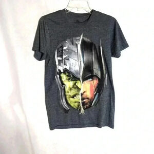 Marvel Mens Thor Ragnarok Graphic T Shirt Gray Size S